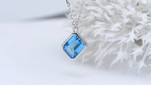 Lohaspie Jewelry Genuine 2.75 Carats Solid Sterling Silver 925 Pendant Original Natural Swiss Blue Topaz Pendant Silver Pendant 925 Original Topaz Pendant For Women Jewelry