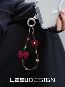 Velvet Butterfly Short Phone Chain LEEUDESIGN Anti-Loss Mobile Phone Lanyard INS Style Creative Hanging Ornaments for Digital Accessories