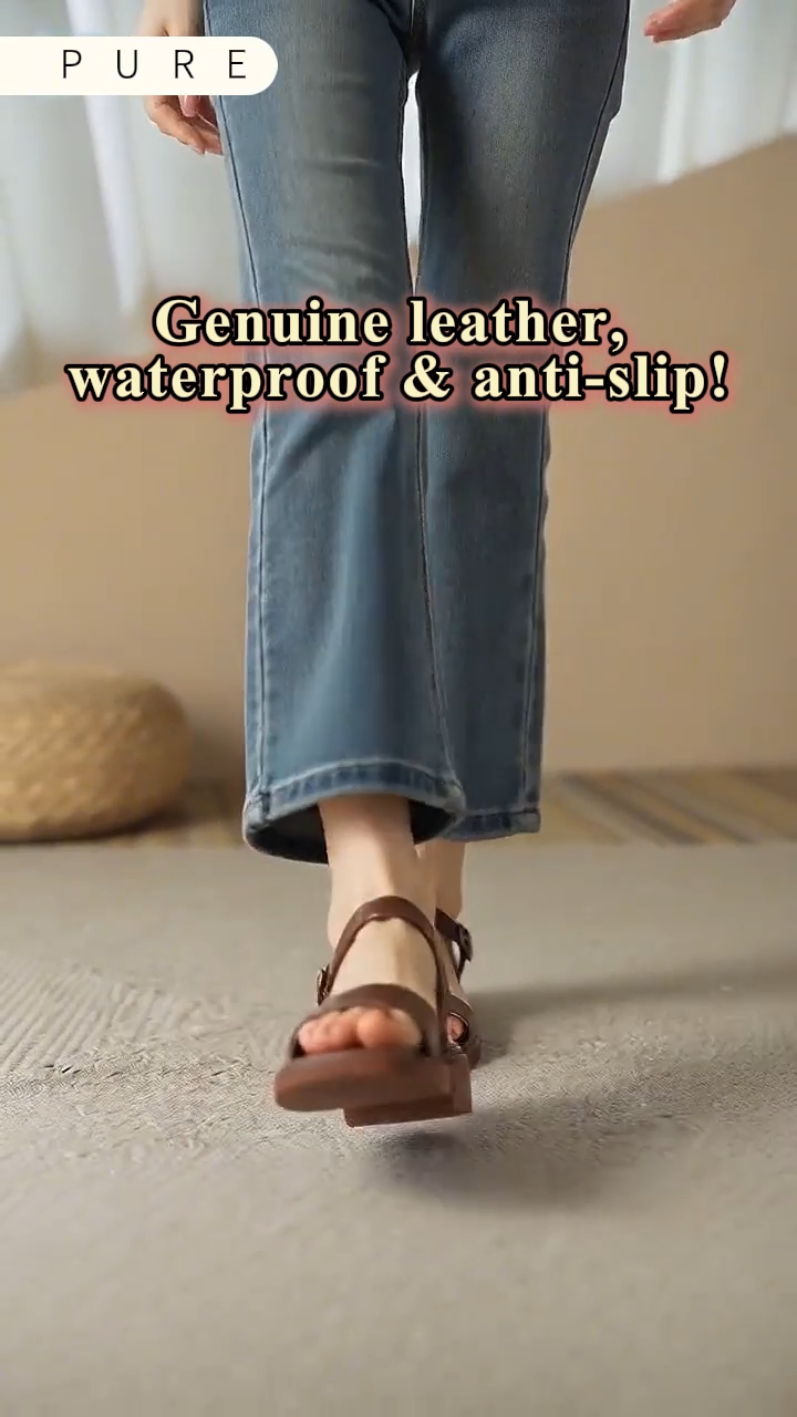 New Flat Roman Shoes with A Single Strap Thick Sole Sandals for Women