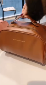 Large Capacity Cosmetic Travel Bag Womens Makeup Travel Bag Portable Leather Cosmetics Bag