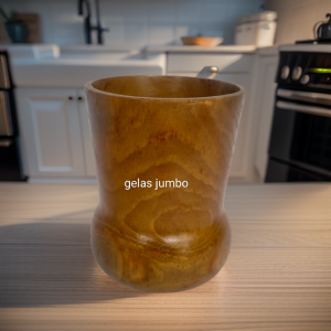 Mug Gelas Jumbo Kayu Jati Asli Kwalitas Premium