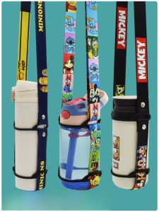 Portable Insulated Water Bottle Strap Cute Anti-Fall Durable Cord Crossbody Childrens Water Bottle Cover Handy Home Fabric
