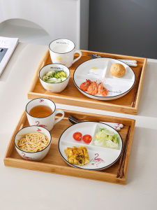 Three-Compartment Ceramic Dinner Plate Childrens Breakfast Set Fat Reduction Professional Ceramics Nutrition Control