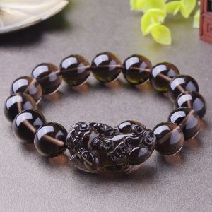 SIFUYUAN | Natural Obsidian Pixiu Buddha Beads Hand Chain