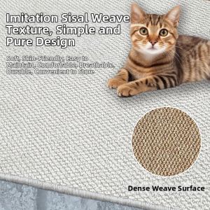 Sisal-Like Solid Color Scratching Mat for Cats Home Use