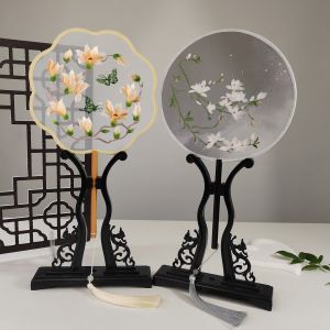 Quạt Tròn Thêu Suzhou Hai Mặt Quạt Khiêu Vũ Quạt Cờ Tà Áo Han Quạt Cổ Điển Trung Quốc Quà Tặng Cho Bạn Bè Nước Ngoài