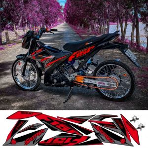 Tem rời Satria Fi 150cc - Mẫu F150. Chất liệu PPF Cao Cấp : 3 Lớp Chống Nước Chống Phai Màu. Nhãn Dán Decal