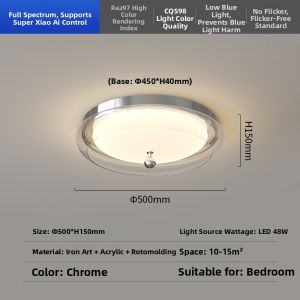 FANZHEN | Semi-hanging High-end Electroplated Chromium Round Lamp