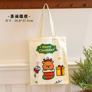 Christmas Cartoon Canvas Bag Primary and Secondary School Students Reward Small Gifts Kids Buggy Bag Kindergarten Christmas Small Gifts