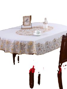 รูปไข่ผ้าปูโต๊ะ Pvc ยุโรปสไตล์ล้างฟรียาวสี่เหลี่ยมผืนผ้าโต๊ะรับประทานอาหาร Vine รูปแบบผ้าปูโต๊ะสําหรับตกแต่งบ้าน