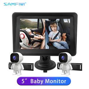 2CH AR Baby Monitor 5 Inch HD Screen Display Infant Safety Seat Small Robot Camera Baby Car Mirror Night View for Backseat