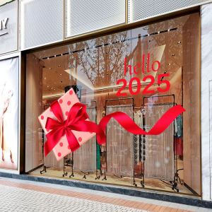 New Years Day Decoration Static Cling Window Stickers Shop Display Scene Arrangement Festive Atmosphere Adornments PVC Material