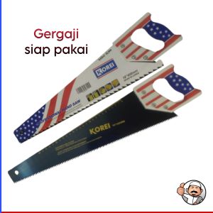 koreri Gergaji kayu amerika gagang karet ukuran 18 inchi siap pakai