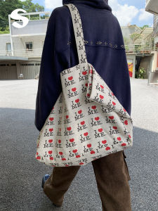 Spacious Commuter Tote Shoulder Bag Canvas