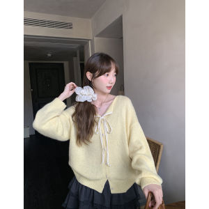 imimtuan | Áo Cardigan Dây Nơ Ren