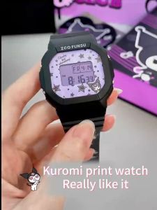 (42mm)100% Authentic Sanrio Kuromi Watch for Kids Girls Waterproof Watches with Backlight Digital Watch for Children Wristwatch Melody Shockproof Birthday Gift Cinnamoroll Christmas Gifts Hellokitty 8611