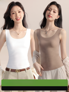 MiiOW | เสื้อกั๊กแบบมีแผ่นรองเสริมหน้าอกสำหรับผู้หญิง สายเดี่ยว เสื้อชั้นในแบบสวมใส่สบาย ไร้ตะเข็บ ช่วงฤดูร้อน ป้องกันการเคลื่อนไหว หน้าอกทรงถ้วย ไม่ต้องใส่เสื้อชั้นใน