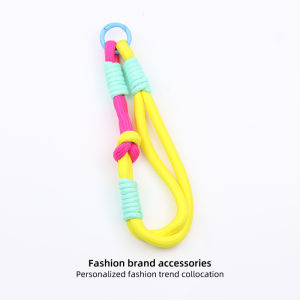 Decorative Short Woven Keychain Cord Key Ring Removable Anti-Lost Water Cup Holder Multi-Functional Student Backpack Decorative Hanging Rope