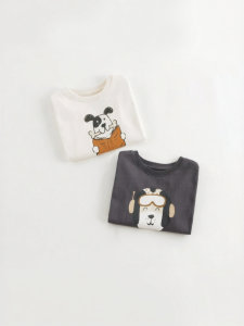 Marc&Janie | Boy Loose Long Sleeve Puppy Doodle T-shirt Autumn
