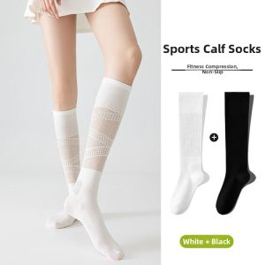 FENGTING | Professional Sports Compression Socks for Women White Lightweight Spring/Summer