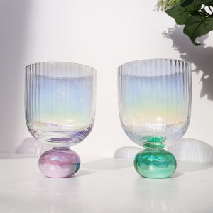 Colorful Pearl Rainbow Crystal Glass Cup Red Wine Glass Champagne Glass Water Cup Creative Juice Cocktail Middle Age Cup