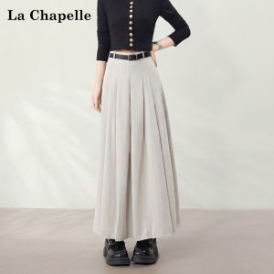 La Chapelle | Thin Grey Business A-line Mid-long Skirt
