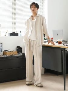 JIARONG | Breathable Linen Shirt and Loose Pants Set
