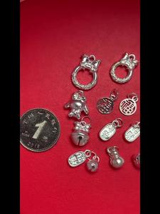 Bạc nguyên chất kiểu mới 999 Bạc nguyên chất bạc trơn bạc đầy đủ DIY Phụ kiện hoa sen tre nơ đơn giản hình tròn pixiu 3D Bạc Cứng