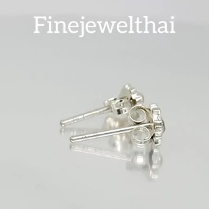 Finejewelthai-ต่างหูเพชร-ต่างหูเงิน-ฐานต่างหู-เพชรสังเคราะห์-เงินแท้925-E1098cz_9900