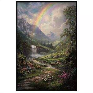 Tranh cầu vòng phong cảnh sơn thủy hữu tình phong thủy hút tài lộc.Tranh treo tườngdán tường phòng khách.CGI-1267