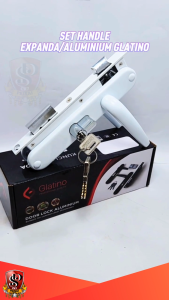 Handle Kunci Pintu Expanda GLATINO Warna PUTIH Handle Pintu Aluminium/Kawat Nyamuk/Alum GLATINO Minimalis Elegan Kuat Tahan Lama