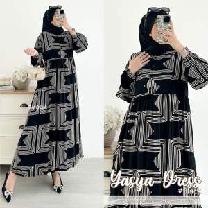 YASYA DRESS. Bahan Cotton Rayon Premium. PJ.130cm LD.105cm. Kancing Depan.