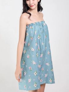 Summer Pure Cotton Beauty Salon Bathrobe Skirt Tube Top Sauna Sweating Steam Room Womens Home Towel Bathrobe Nightgown