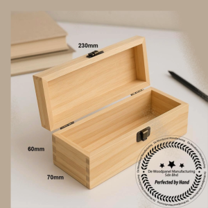 wooden pencil box with clip lock 230mm x 70mm x 55mmH & Custom Size