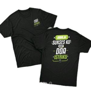 KAOS DISTRO DIBALIK SUKSESKU ADA DOA ISTRIKU -  sablon DTF Tahan Lama - combat 30s  Nyaman Dipakai Sehari-hari Good Quality