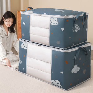 【Free Shipping】Clothes Quilt Storage Bag Household Laundry Organizer Foldable Moisture Proof Moving Luggage Bag High Capacity