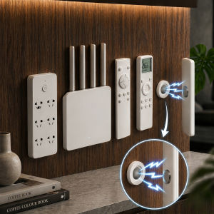 3pcs No Drill Magnetic Remote Holder - Wall Mount for TV/AC/DVD Remotes White Space-Saving Design