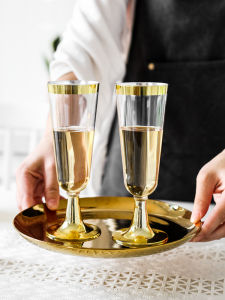 แก้วแชมเปญพลาสติกแบบใช้แล้วทิ้ง แก้วชิ้นเล็กสำหรับงานปาร์ตี้ งานแต่งงาน งานเลี้ยงอาหารกลางวันในโรงแรม งานเลี้ยงดื่ม แก้วทรงสูง