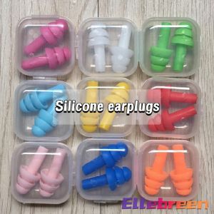 Silicone Swimming Ear Plugs Earplugs Earbuds Hearing Protect Safety EarPlugs With Box