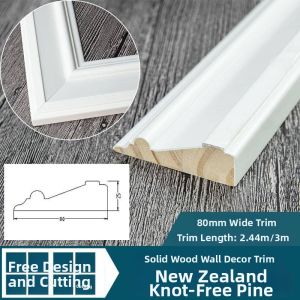 White Painted Wooden Decorative Trim Self-Adhesive