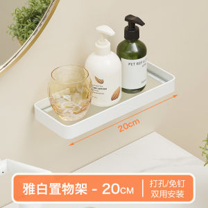 ชั้นวางของติดผนังห้องน้ำในห้องน้ำแบบไม่เจาะรูชั้นวางของติดผนังสำหรับล้างห้องน้ำของใช้เครื่องสำอางที่เก็บกระจกหน้ากระจก