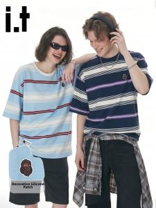 FINGERCROXX | Striped Color-block Short Sleeve T-Shirt
