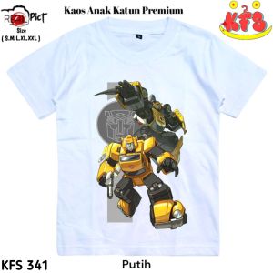 KFS 341 Baju Kaos Robot Transformers Anak Laki-laki Bahan Katun