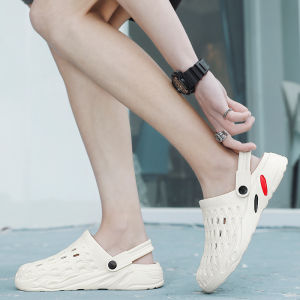 Summer Half Slippers Sandals for Men Fashion Outdoor Mens Slip-resistant Beach Sandals EVA Massage Hollow Sandal Big Size 39-47