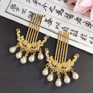 Ornament Small U Hairpin a Pair of Hairclips Gold Pendant Hairpin Hanfu