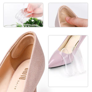 RunY 1/2Pair Silicone Insole Heel Pad Transparent Soft Anti-friction Anti-drop High elasticity