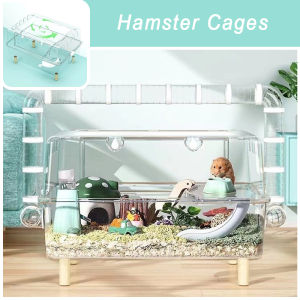 43cm Hamster sangkar dan habitat sangkar haiwan kecil dengan aksesori tikus sangkar tikus sangkar sangkar asas untuk Hamster syria Gerbils