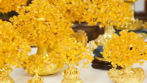 Fengshui Keberuntungan Ornamen Pohon Uang Ingot Fengshui Pohon Kristal Keberuntungan