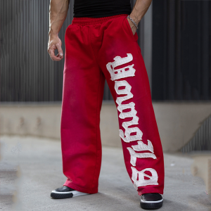 JIANSHENSHIJIAJIANSHEN | Embroidered Cotton Loose Straight Trousers