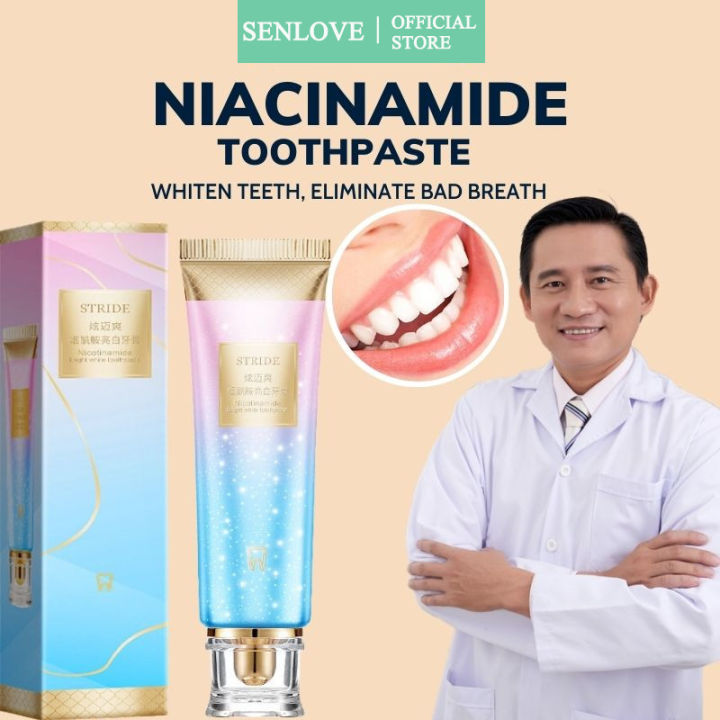 SENLOVE Niacinamide toothpaste aqua cool teeth whitening stain removal 100g